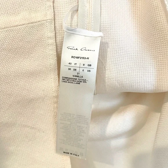 Rick Owens Cowl Neck Sleeveless Tunic Mastodon Collection Cream/ Vanilla It40 - Picture 3 of 6